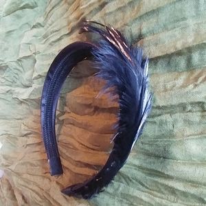 Black Feather Statement Headband